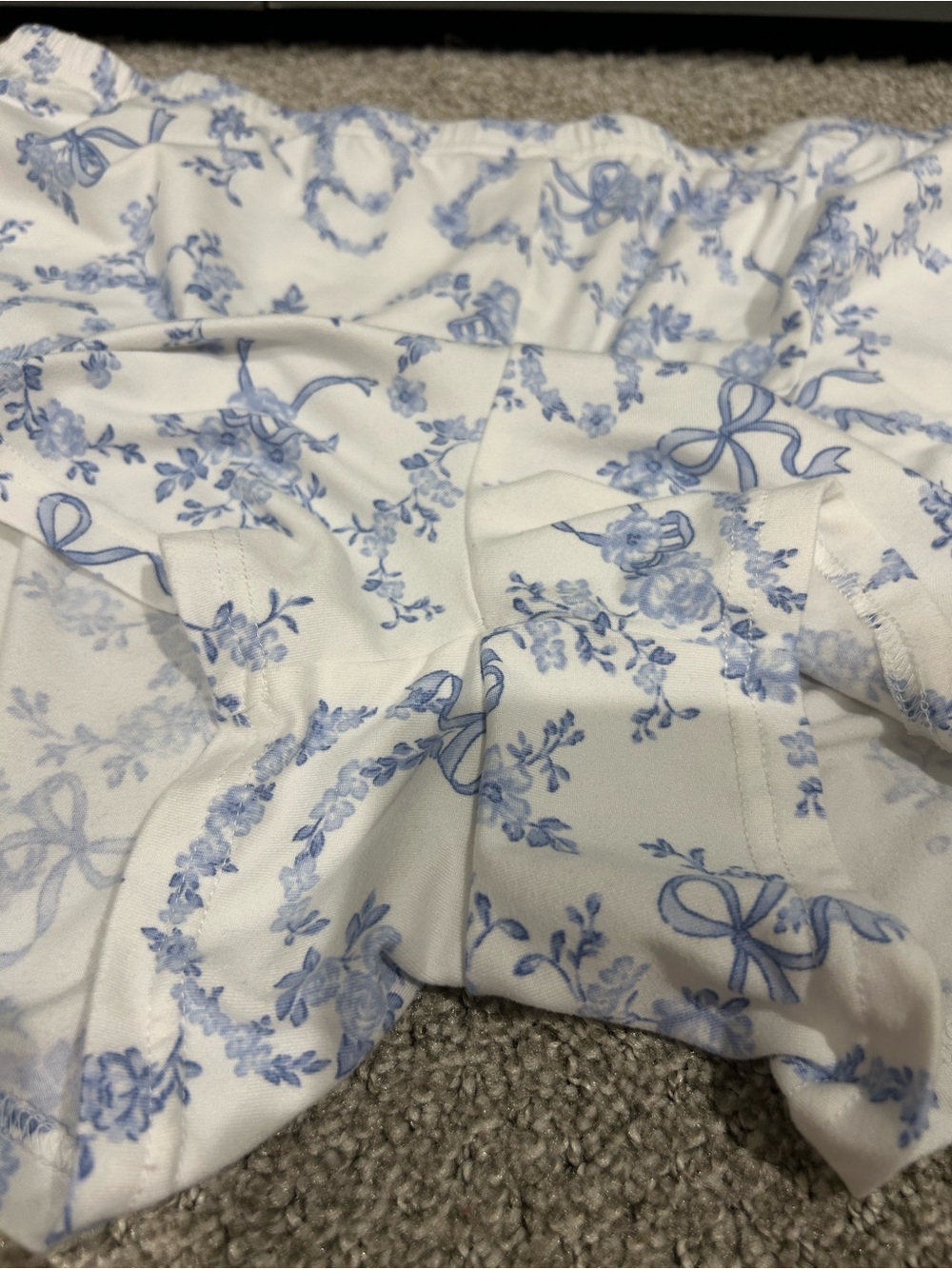 Ashley Lauren Light Blue Floral Short Pajama Set - 2-Piece - Picture 12 of 12